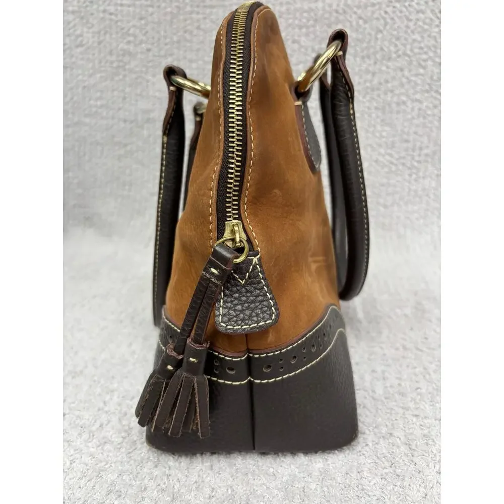 Vintage Dooney & Bourke Brown Nubuck Leather Satchel Purse #76914